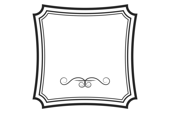 Black Elegant Frame. Vintage Empty Decor