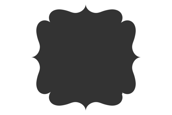 Black Shape. Blank Retro Label. Decorative Badge Design