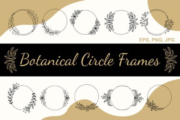 Botanical Circle Frames for Elegant Design Projects