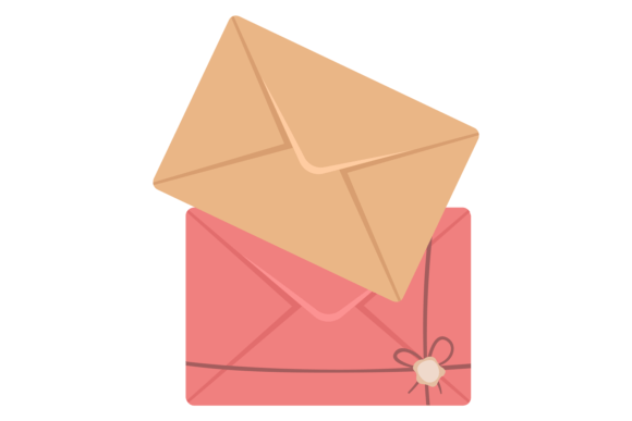 Cute Craft Paper Envelopes. Color Decora