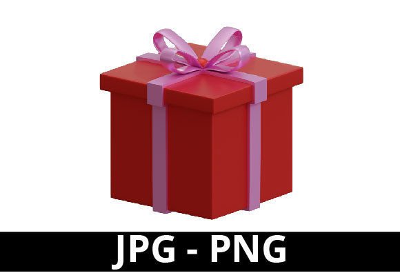 Enhancing Brand Aesthetics with the 3D Rendered Red Gift Box with Pink Ribbon