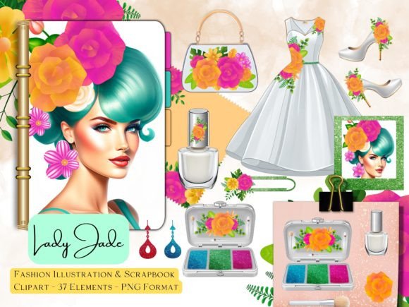 Fashion Scrapbook Designs - Lady Jade: A Versatile Digital Clipart Collection