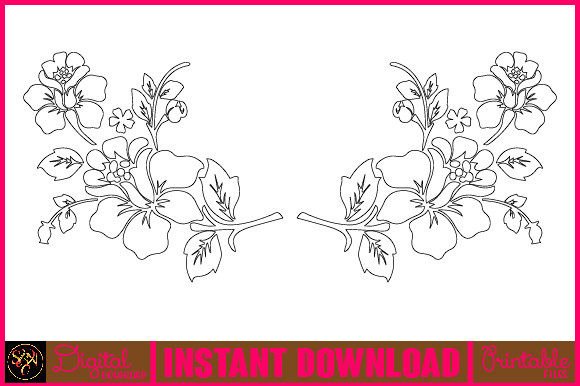 Floral Line Art Flower SVG Elements-13: A Versatile Tool for Designers and Creatives