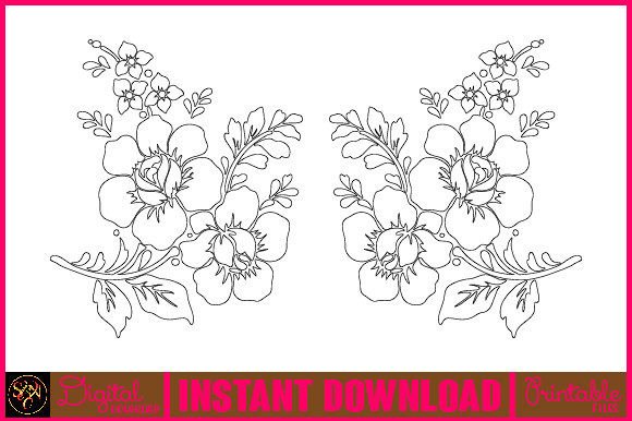 Floral Line Art Flower SVG Elements-20: A Versatile Resource for Designers and Creators