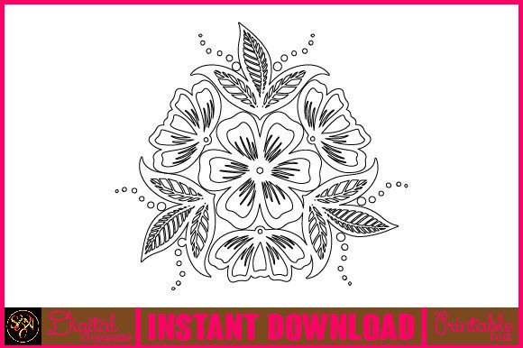 Floral Line Art Flower SVG Elements 32