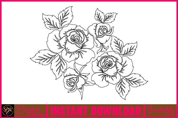 Floral Line Art Flower SVG Elements-4: A Versatile Set for Creative Professionals
