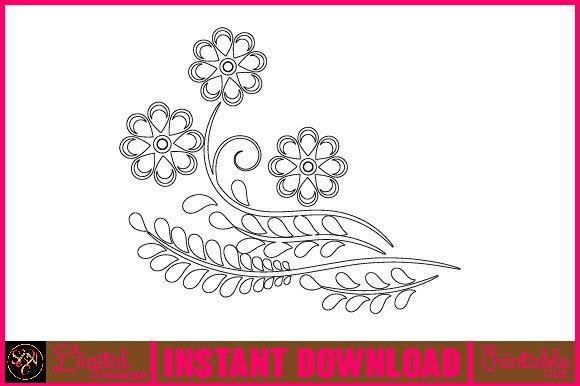 Floral Line Art Flower SVG Elements 45: A Versatile Design Collection