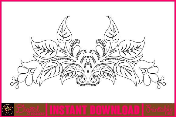 Floral Line Art Flower SVG Elements-6: A Versatile Design Resource for Creative Projects