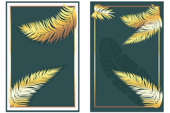 Golden Palm Leaves: A Timeless Graphic Design Element
