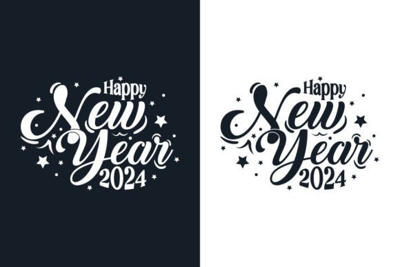 Happy New Year 2024 Typography Design
