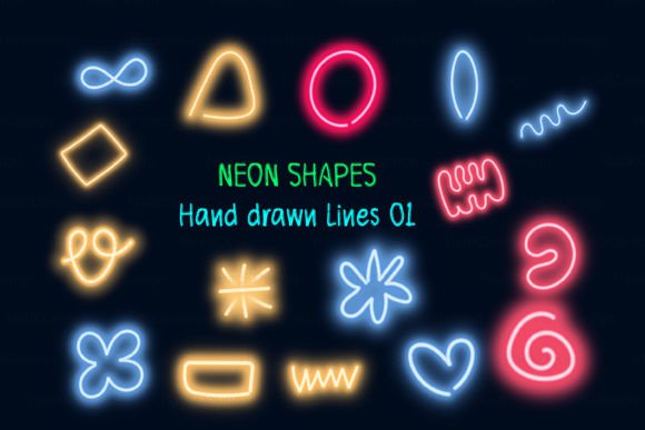 Neon Light Abstract Shape PNG: Modern Digital Art for Creative Projects