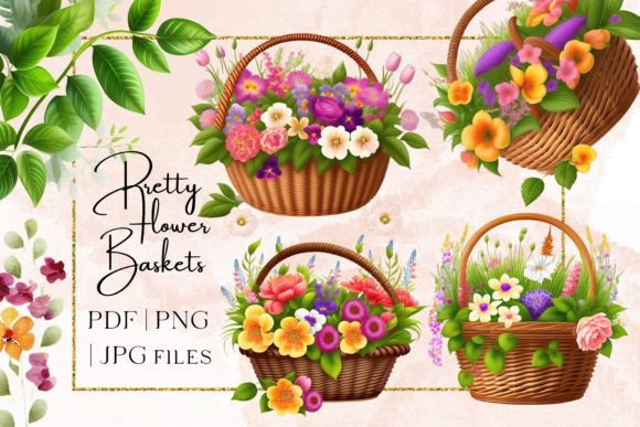 Pretty Flower Baskets Bonus Cards