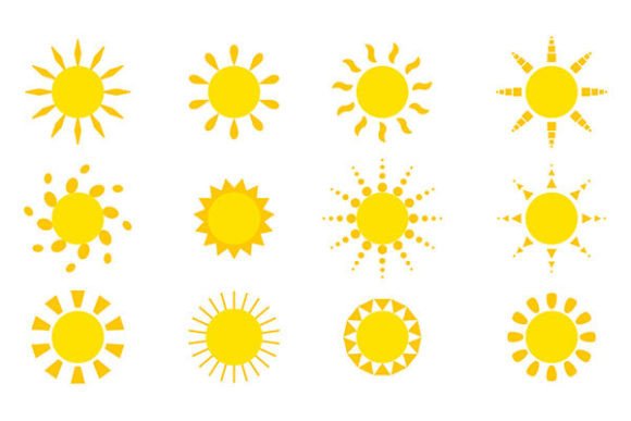 Vector Variety of Suns Icons: A Versatile Resource for Designers and Content Creators