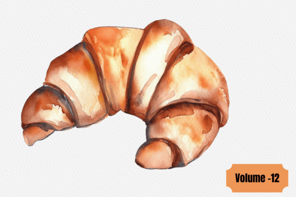 Watercolor Croissant Clipart Graphic – A Creative Delight
