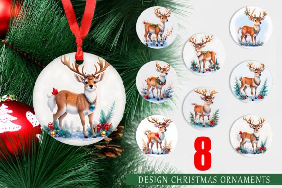 Watercolor Reindeer Ornament Designs for Your Holiday Tree