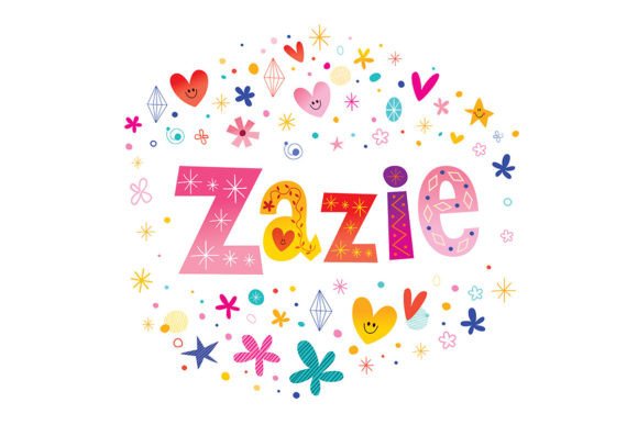 Zazie Girls Name Decorative Lettering